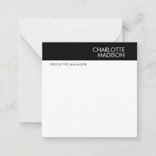 Moderne einfache schwarze weiße trendy minimalisti mitteilungskarte