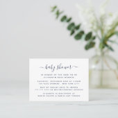 Moderne, einfache Script Baby Shower Ticket Einlad (Stehend Vorderseite)