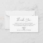 Moderne, einfache Script-Foto Babydusche Danke Mitteilungskarte (Vorderseite)