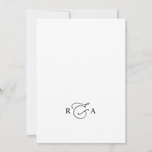 Moderne, einfache Script-Hochzeitskarten Einladung (Rückseite)