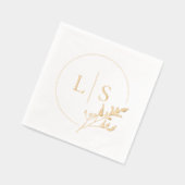 Moderne einfache Serif Monogram Greenerity Wedding Servietten Mit Folie (Links)