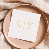 Moderne einfache Serif-Monogramm-Hochzeit Servietten Mit Folie