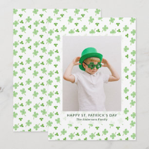 Moderne einfache Shamrock St. Patrick's Day Foto Feiertagskarte