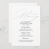 Moderne, einfache Sicht, Anforderung, Beerdigung Einladung (Vorne/Hinten)