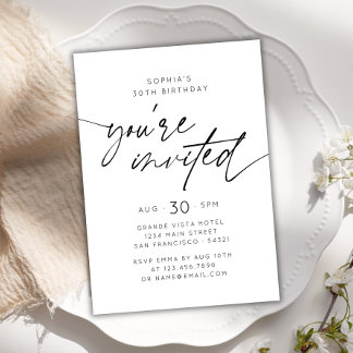 Moderne, einfache Sie sind eingeladen Geburtstagsp Einladung