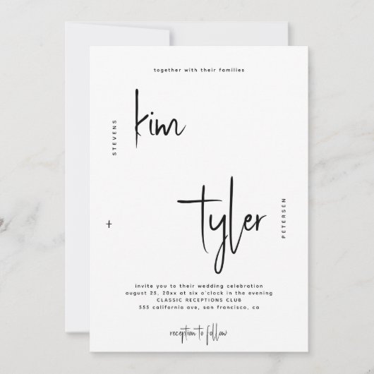 Moderne, einfache Signaturenskripte Einladung (Vorderseite)