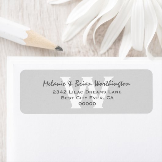 Moderne einfache Silver Gray Monogram Wedding V12 (Insitu)