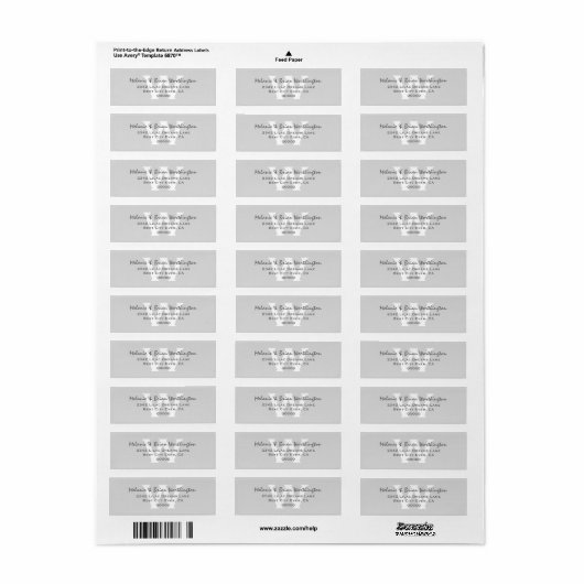 Moderne einfache Silver Gray Monogram Wedding V12 (Vorne)