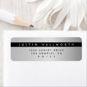 Moderne, einfache Silver Look Rücksendeadresse (Insitu)