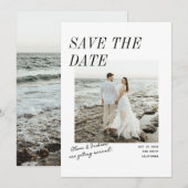Moderne einfache Skript-Foto-Doppelseite Save The Date (Vorne/Hinten)