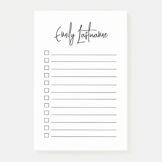 Moderne, einfache Skriptbeschreibung - Personalisi Post-it Klebezettel (Vorderseite)