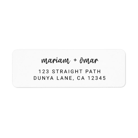 Moderne, einfache Skriptbezeichnung Hochzeit-Rücks (Vorne)