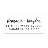 Moderne, einfache Skriptbezeichnung Hochzeit-Rücks Gummistempel (Prägung)