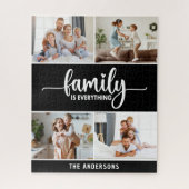 Moderne einfache Skriptfamilienfoto Puzzle (Vertikal)