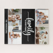 Moderne einfache Skriptfamilienfoto Puzzle (Horizontal)
