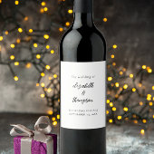 Moderne, einfache Skripthochzeit Weinetikett