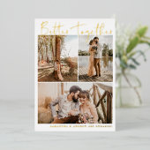 Moderne, einfache Skriptsprache 6 Fotos Verlobung Folieneinladung (Stehend vorne)