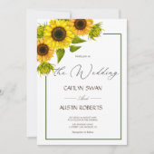 moderne, einfache Sonnenblume Einladung (Vorderseite)