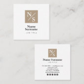 Moderne einfache Sozialtaupe-Quadrat-Visitenkarte Quadratische Visitenkarte (Vorne/Hinten)