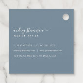 moderne einfache staubblaue Signatur Typografie Geschenkanhänger (Rückseite)