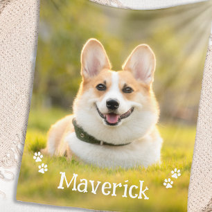 Moderne einfache stilvolle personalisierte Haustie Fleecedecke