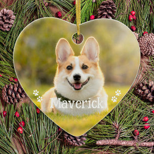Moderne einfache stilvolle personalisierte Pet-Hun Keramik Ornament