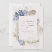 Moderne, einfache Strandhochzeit Save the Date Einladung (Vorderseite)