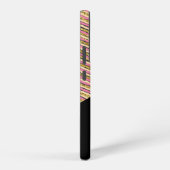 Moderne einfache Streifen Monogram farbenfroh Gold Samsung Galaxy Hülle (Rechte Seite)