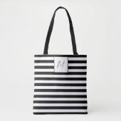 Moderne einfache Streifen Monogramm Tasche (Vorderseite)