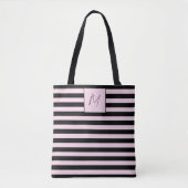 Moderne einfache Streifen Monogramm Tasche (Vorderseite)