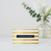 MODERNE, EINFACHE STRIPE PATTERN Fett-modische Gol Visitenkarte (Stehend Vorderseite)