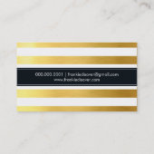 MODERNE, EINFACHE STRIPE PATTERN Fett-modische Gol Visitenkarte (Rückseite)