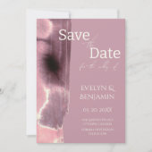 Moderne, einfache, stürmische Rose Mauve Save The Date (Vorderseite)
