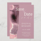 Moderne, einfache, stürmische Rose Mauve Save The Date (Vorne/Hinten)
