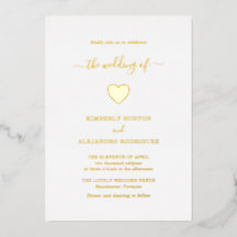 Moderne einfache süße Herz elegante Gold Hochzeit
