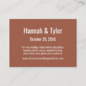 Moderne einfache Terracotta-Unterkünfte Begleitkarte (Rückseite)