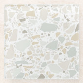 Moderne, einfache Terrazzo Glasuntersetzer (Vorderseite)