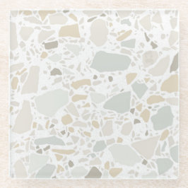 Moderne, einfache Terrazzo Glasuntersetzer