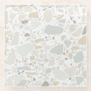 Moderne, einfache Terrazzo Glasuntersetzer