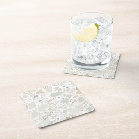 Moderne, einfache Terrazzo Rechteckiger Pappuntersetzer (Vor Ort)