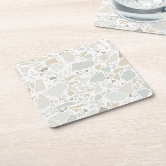 Moderne, einfache Terrazzo Rechteckiger Pappuntersetzer (angewinkelt)