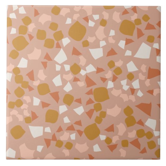 Moderne, einfache Terrazzo Rosa Tile Fliese (Vorderseite)