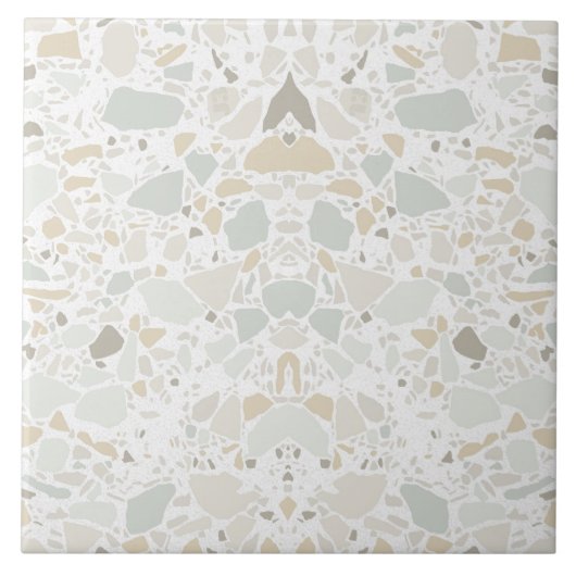 Moderne einfache Terrazzo-Weißfliese Fliese (Vorderseite)