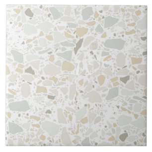 Moderne einfache Terrazzo-Weißfliese Fliese