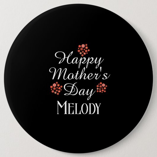 moderne einfache Text glücklich Mutter Tag pfirsic Button (Vorderseite)