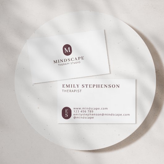Moderne einfache Therapeutin Business Card Visitenkarte