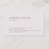 Moderne einfache Therapeutin Business Card Visitenkarte (Rückseite)