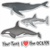 Moderne einfache Tiere im Nautischen Meer Aufkleber (Vorderseite)