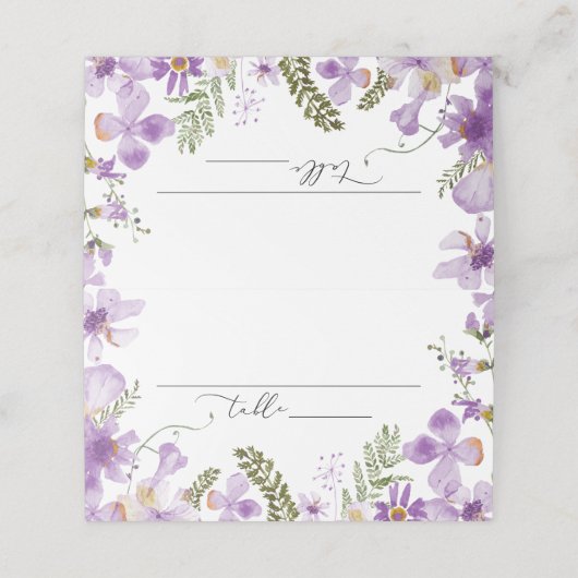 Moderne einfache Tischnummer Platzkarten (Außenseite Aufgefaltet)