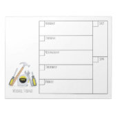 Moderne einfache Tools Minimal Weekly Calendar Notizblock (Vorderseite)